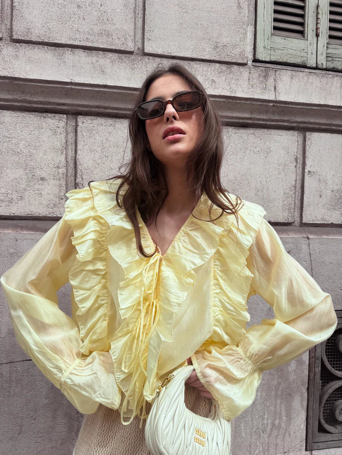 Yellow Ruffled Blouse